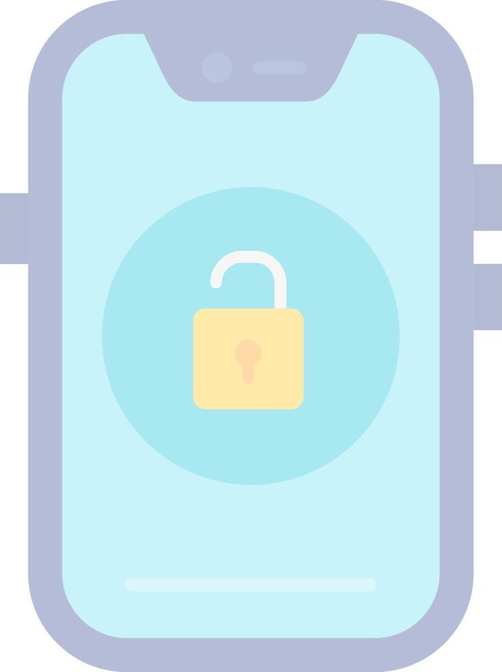 Unlock Flat Light Icon vector