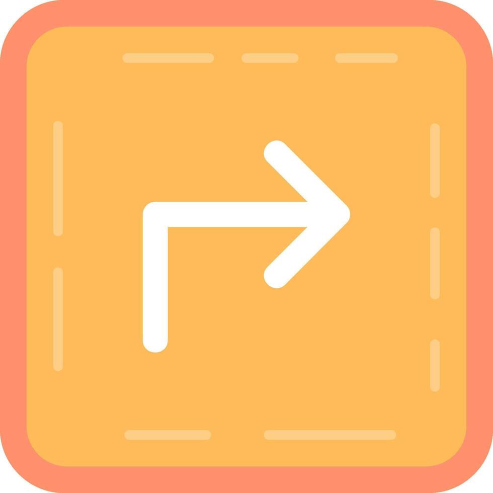 Turn Flat Light Icon vector