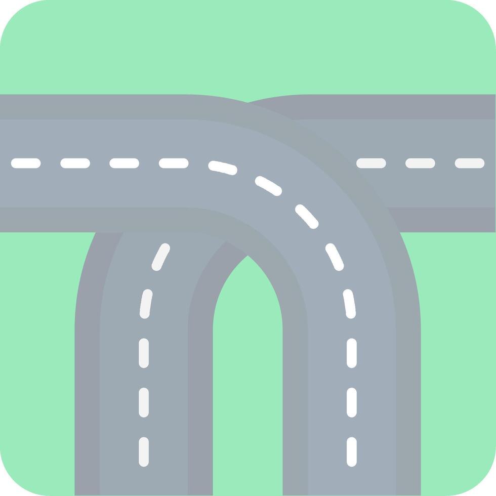 Crossing Flat Light Icon vector