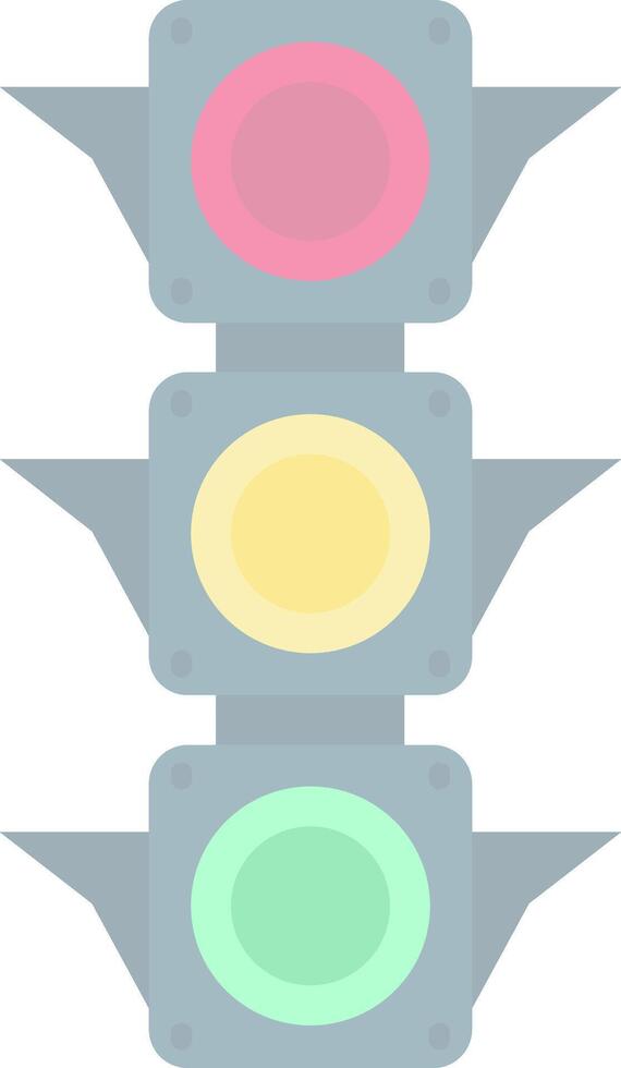 Traffic light Flat Light Icon vector