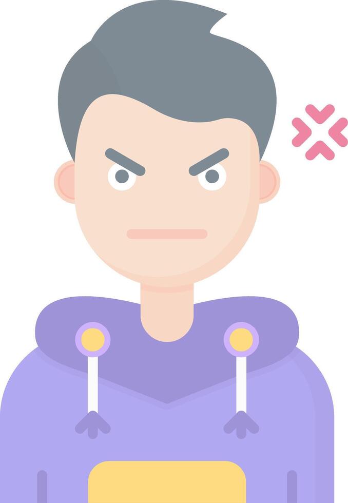 Angry Flat Light Icon vector