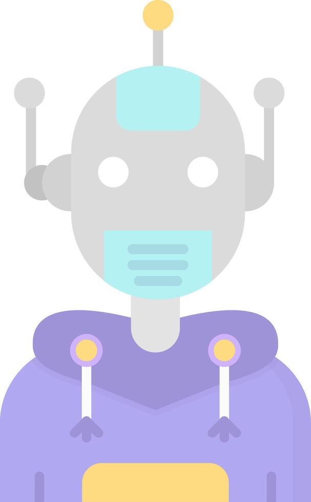 Robot Flat Light Icon vector
