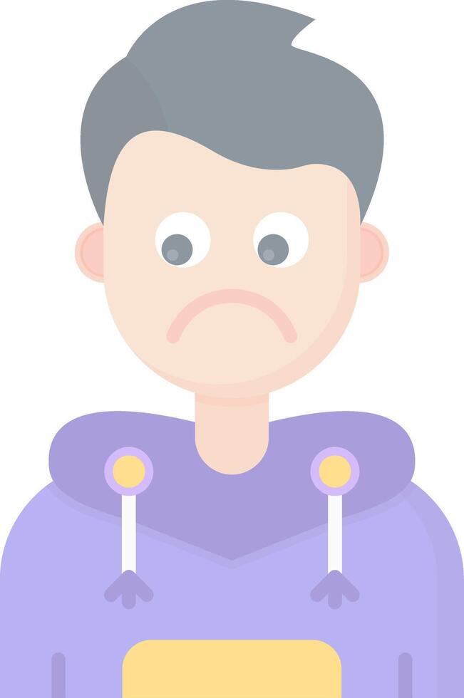 triste plano ligero icono vector