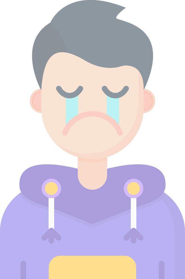 llorar plano ligero icono vector