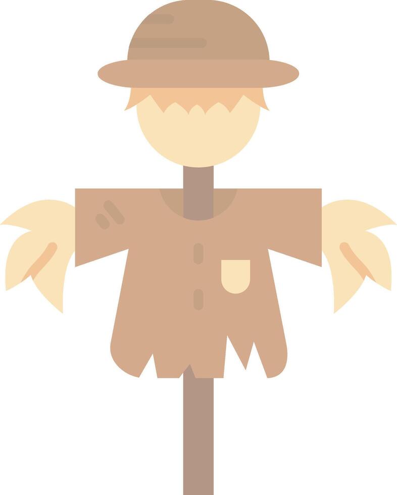 Scarecrow Flat Light Icon vector