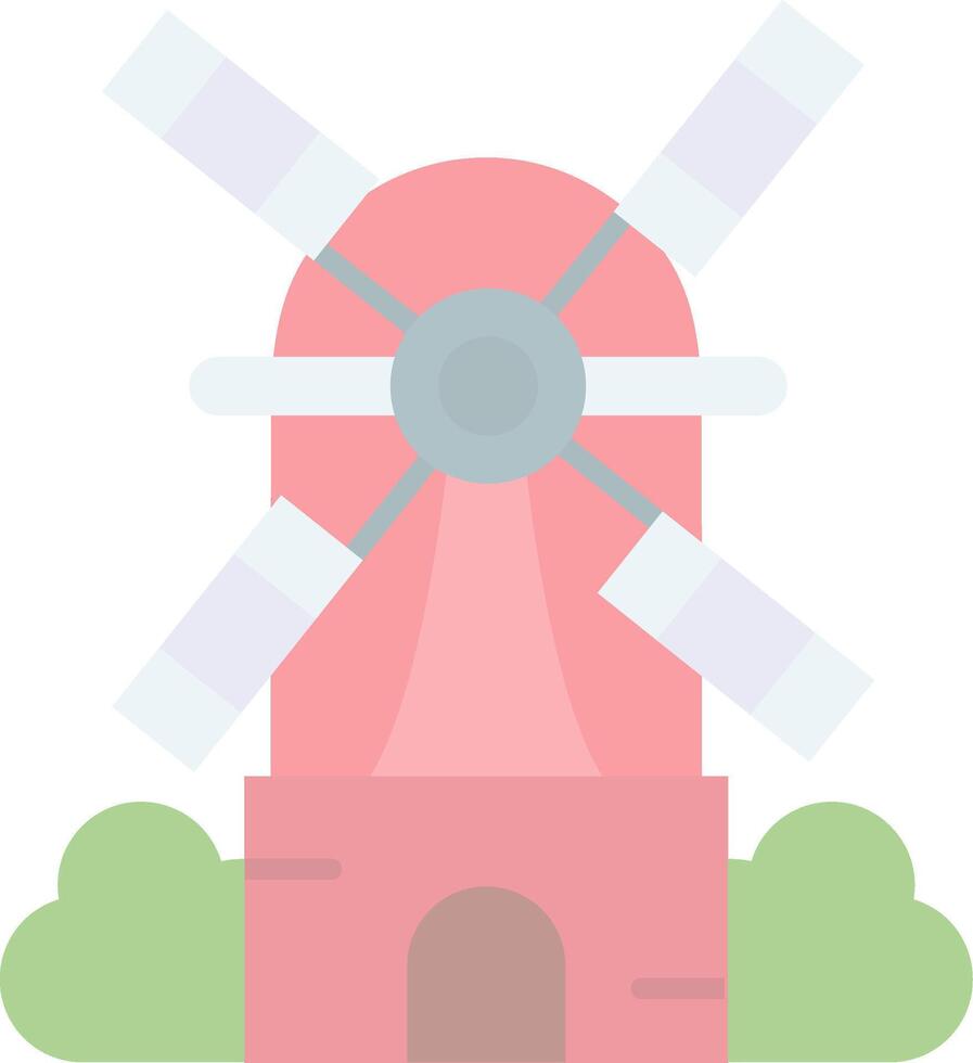 Windmill Flat Light Icon vector