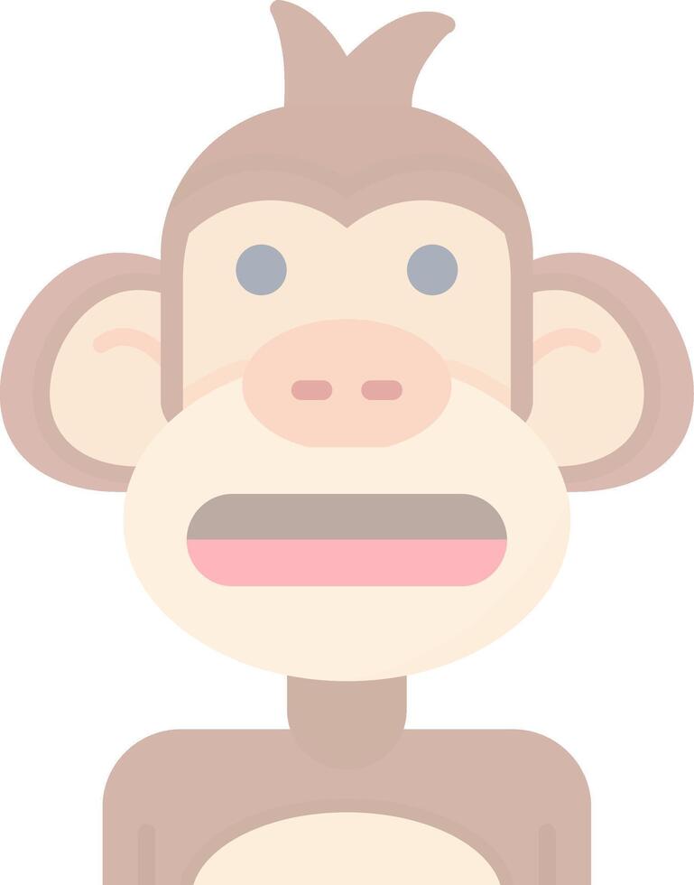 Shocked Flat Light Icon vector