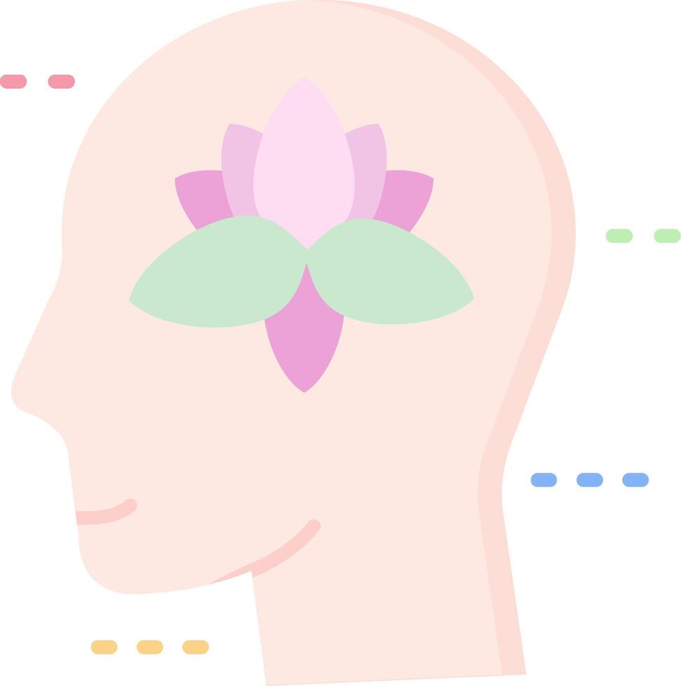 Meditation Flat Light Icon vector