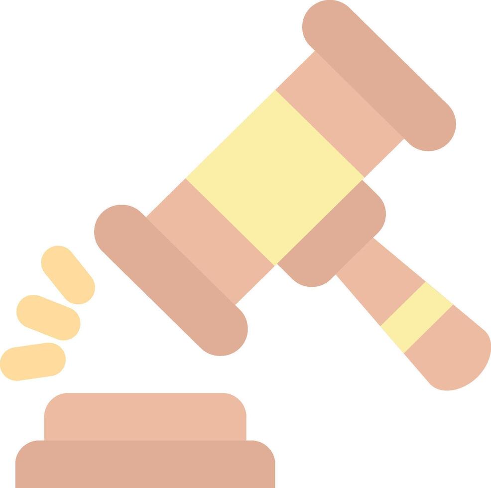 Gavel Flat Light Icon vector