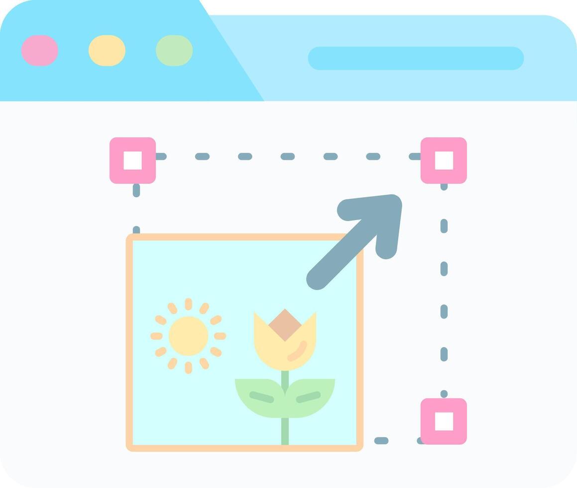 Resize Flat Light Icon vector