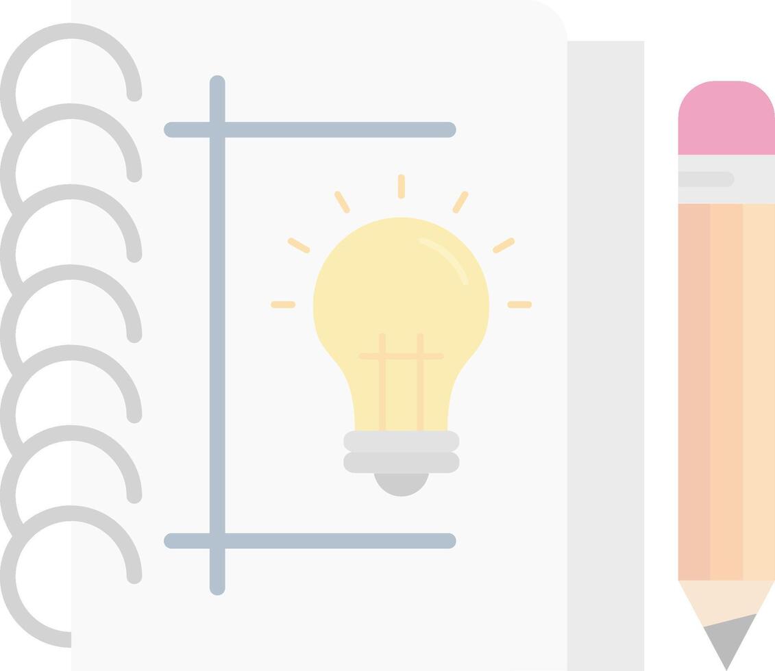 Sketchbook Flat Light Icon vector