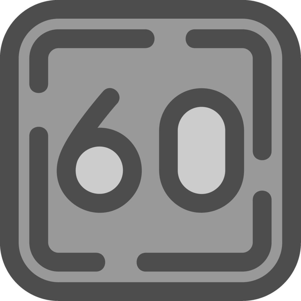 Sixty Line Filled Greyscale Icon vector