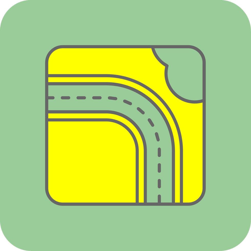 autopista lleno amarillo icono vector