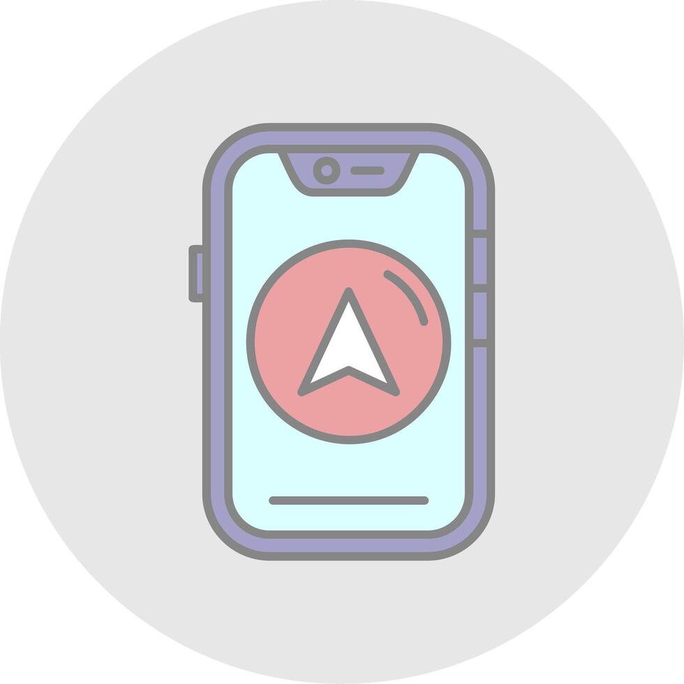Direction Line Filled Light Circle Icon vector