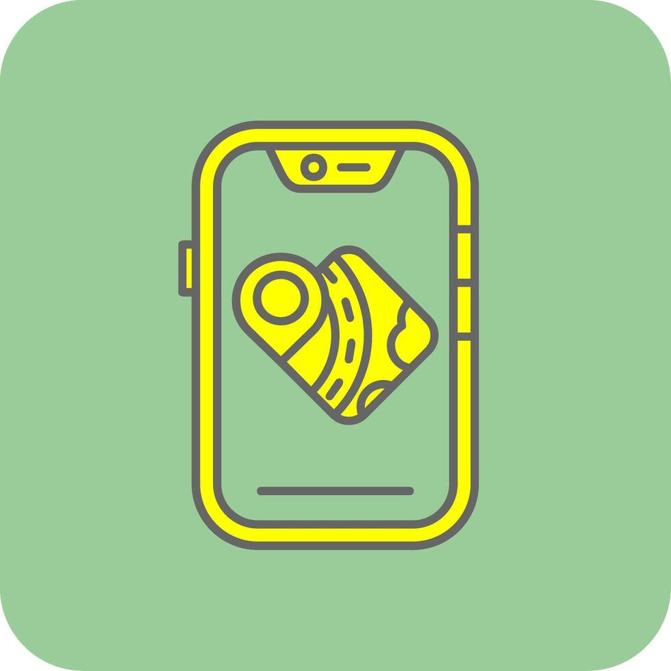 Gps Filled Yellow Icon vector