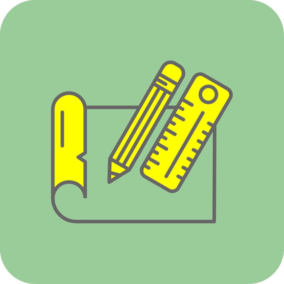 Draw Filled Yellow Icon vector