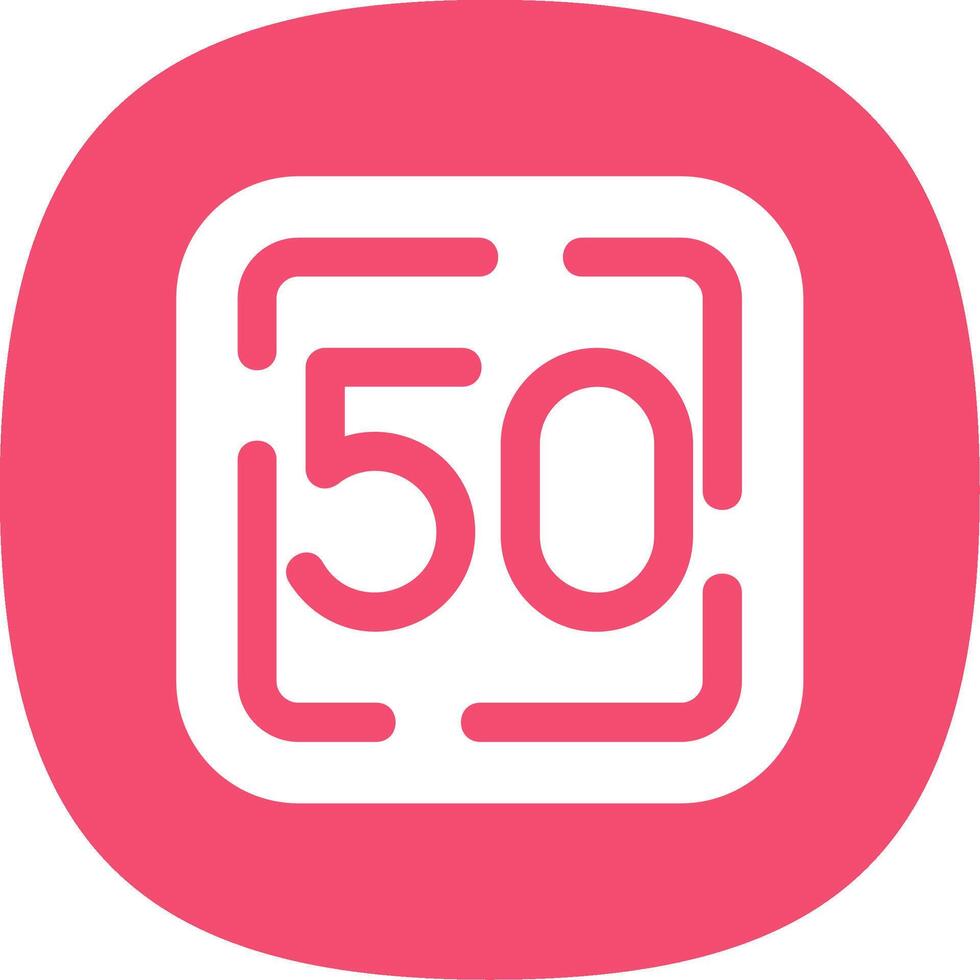 Fifty Glyph Curve Icon vector