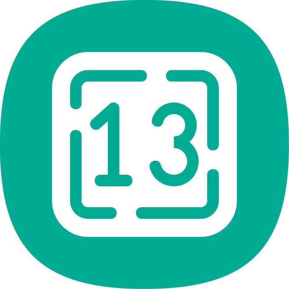 Thirteen Glyph Curve Icon vector
