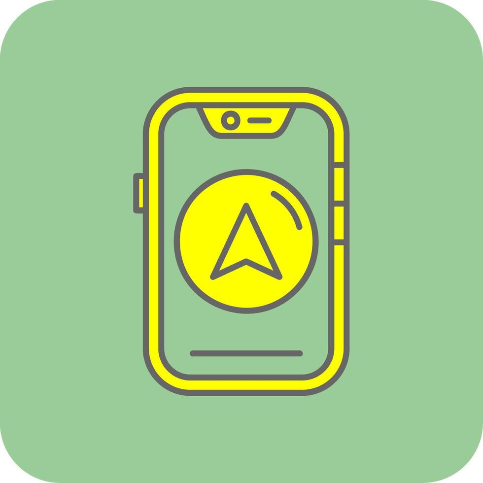 Direction Filled Yellow Icon vector