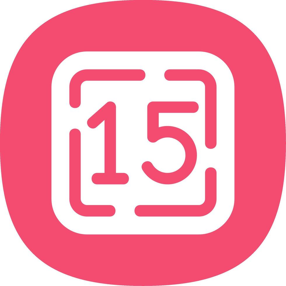 Fifteen Glyph Curve Icon vector