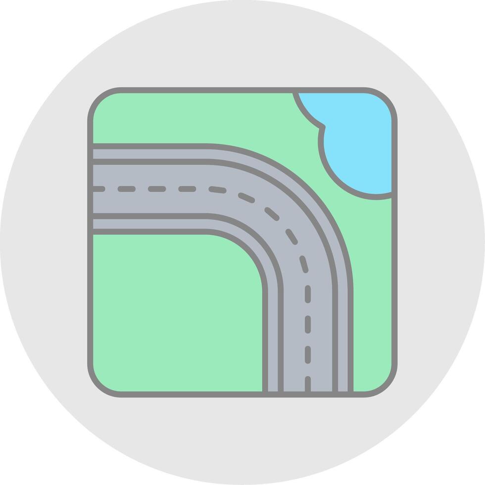 Highway Line Filled Light Circle Icon vector