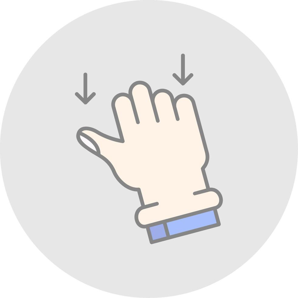Drag Line Filled Light Circle Icon vector