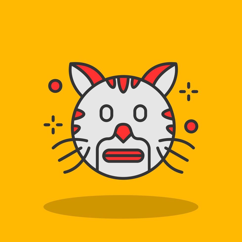 Shocked Filled Shadow Icon vector