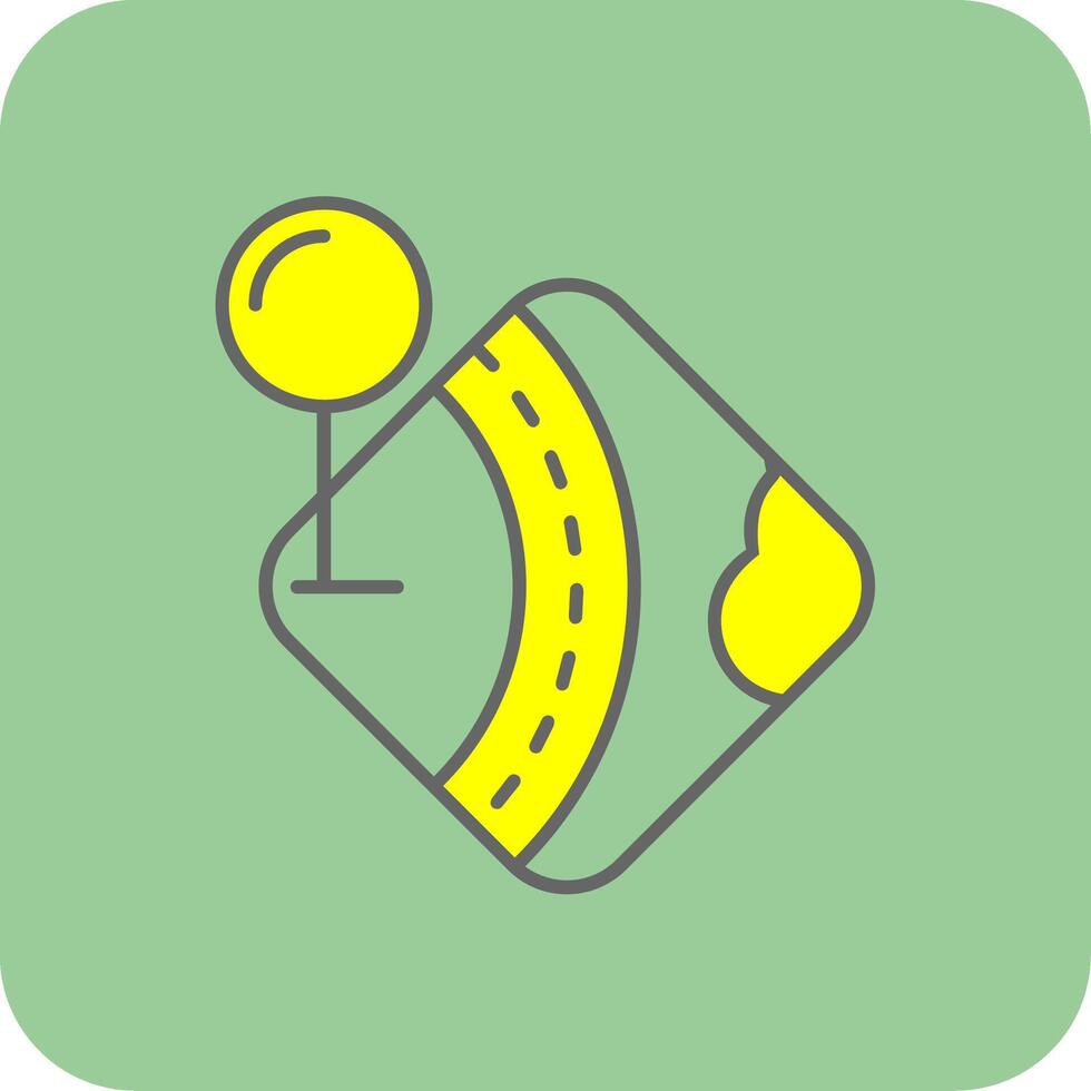 Pin Filled Yellow Icon vector