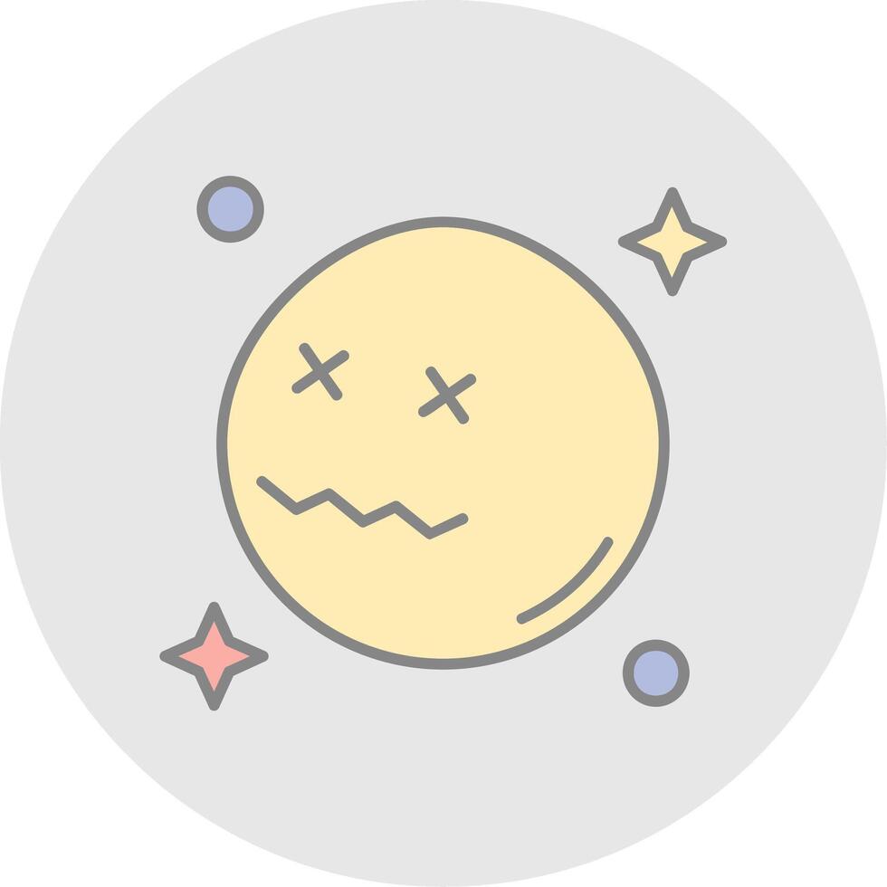 Dead Line Filled Light Circle Icon vector