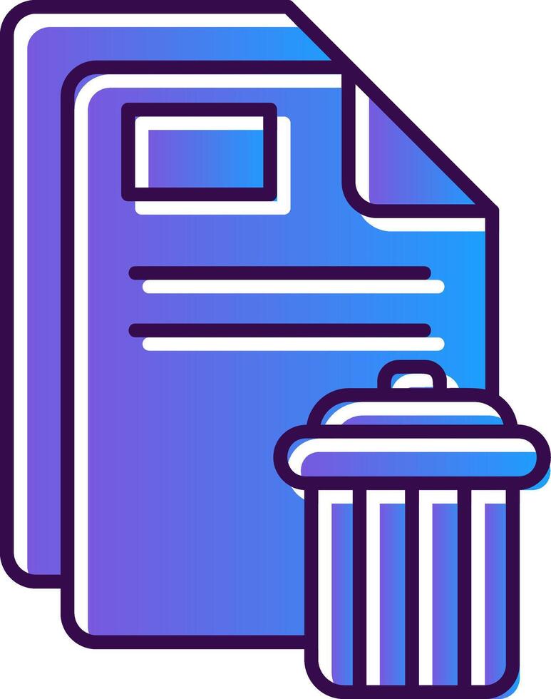 Delete Gradient Filled Icon vector