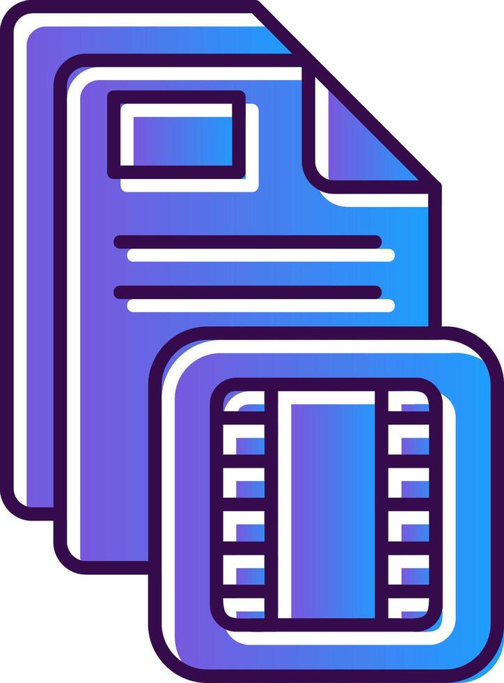 Film Gradient Filled Icon vector