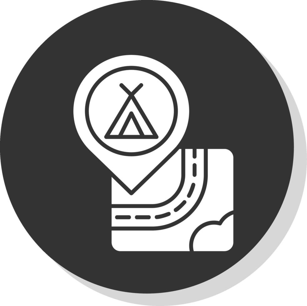 Caming Glyph Grey Circle Icon vector