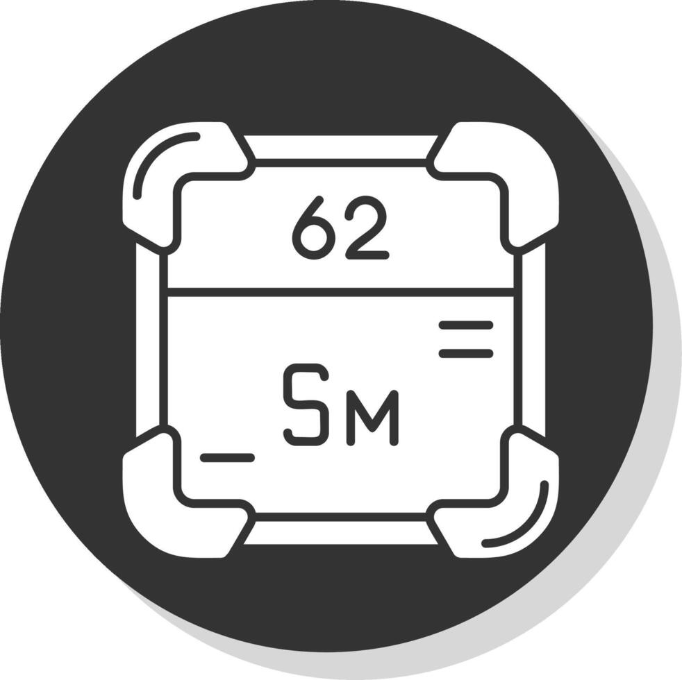 Samarium Glyph Grey Circle Icon vector