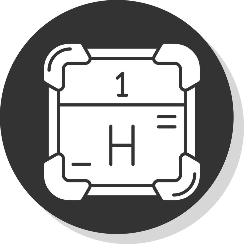 Hydrogen Glyph Grey Circle Icon vector