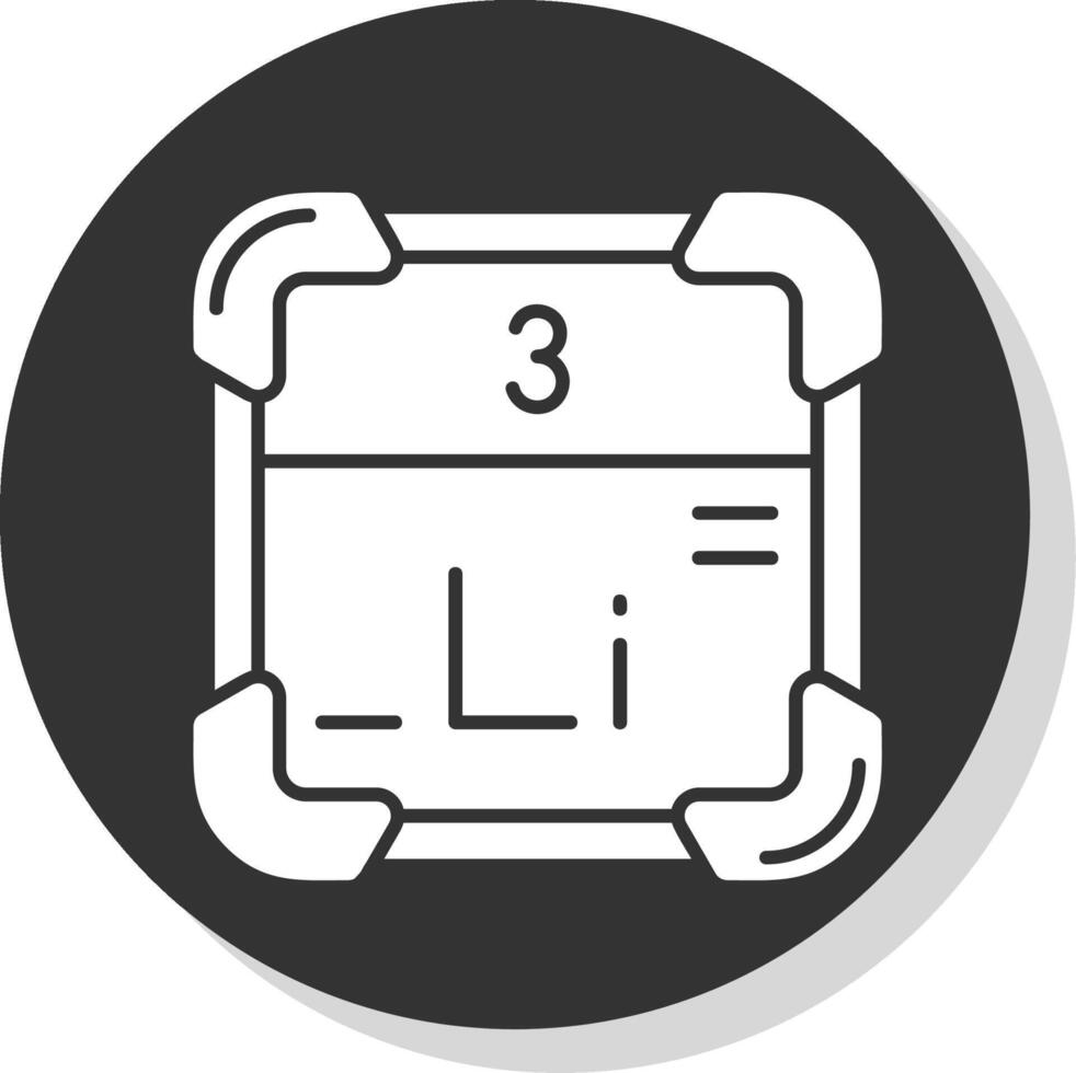 Lithium Glyph Grey Circle Icon vector
