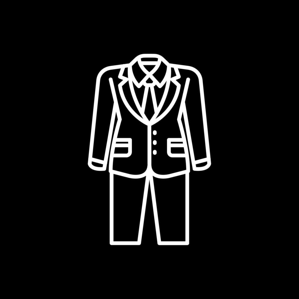 Suit Line Inverted Icon vector