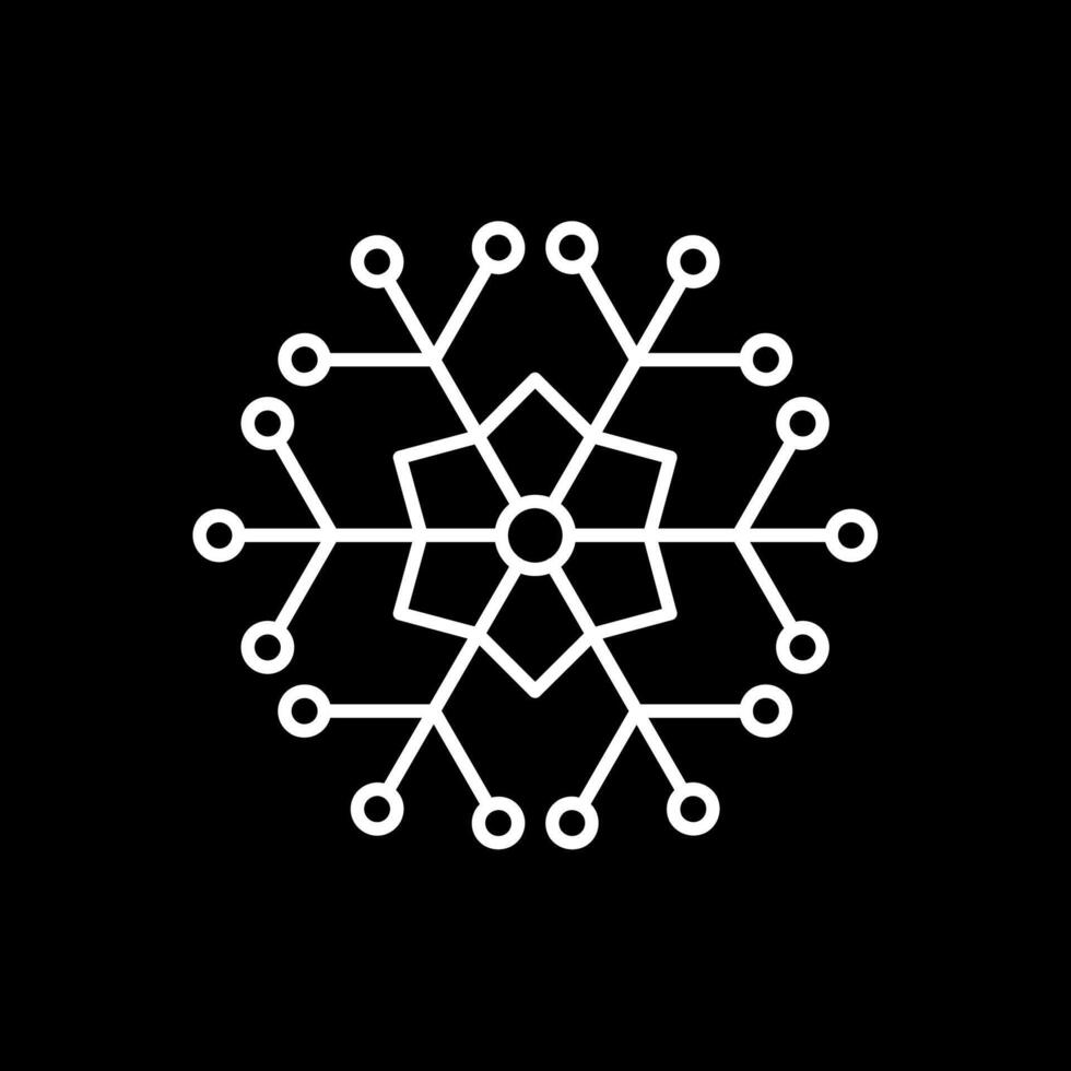 Snowflake Line Inverted Icon vector