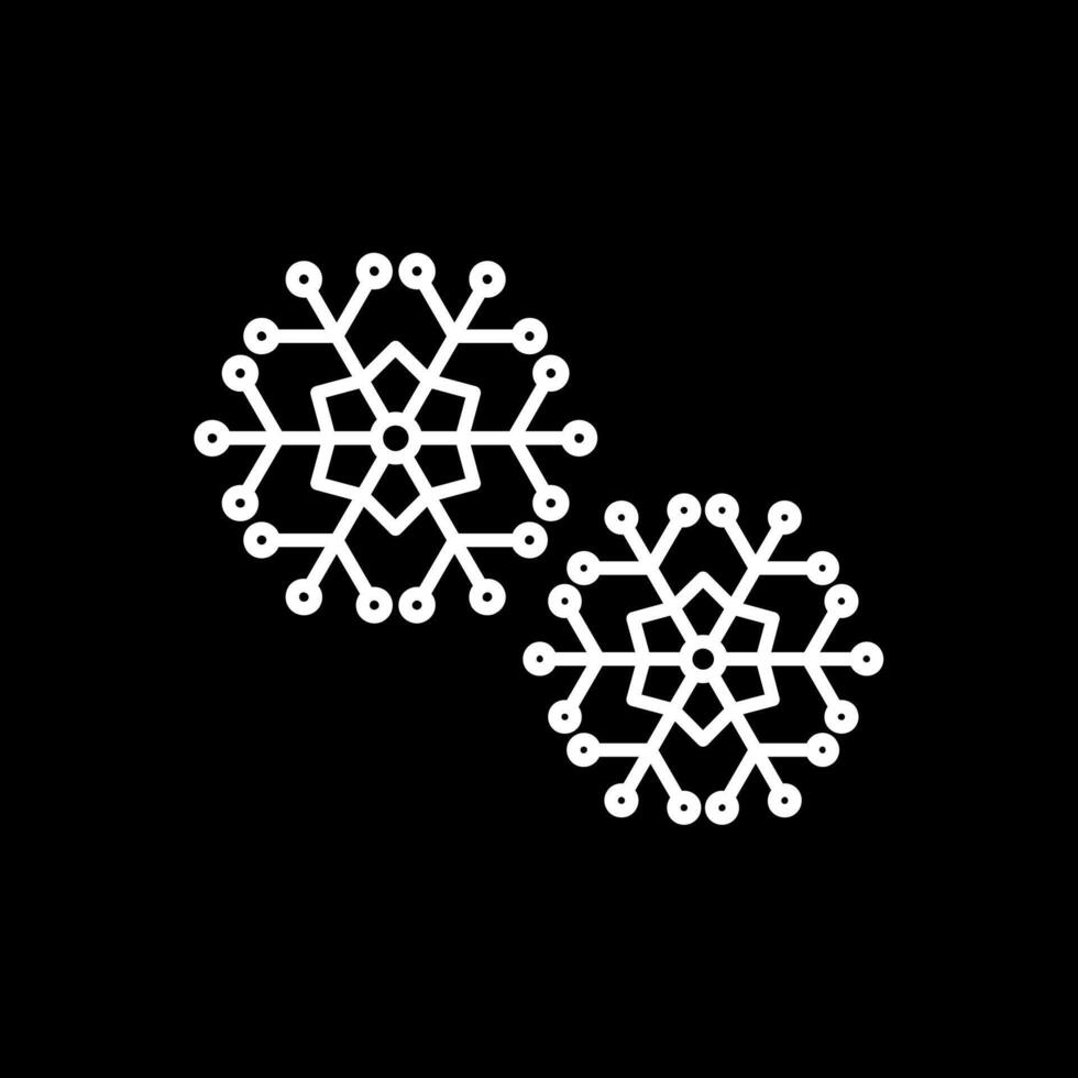 Snowflakes Line Inverted Icon vector