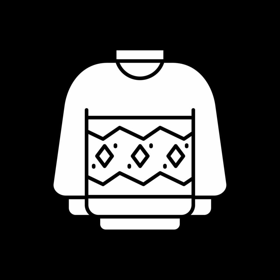 Sweater Glyph Inverted Icon vector