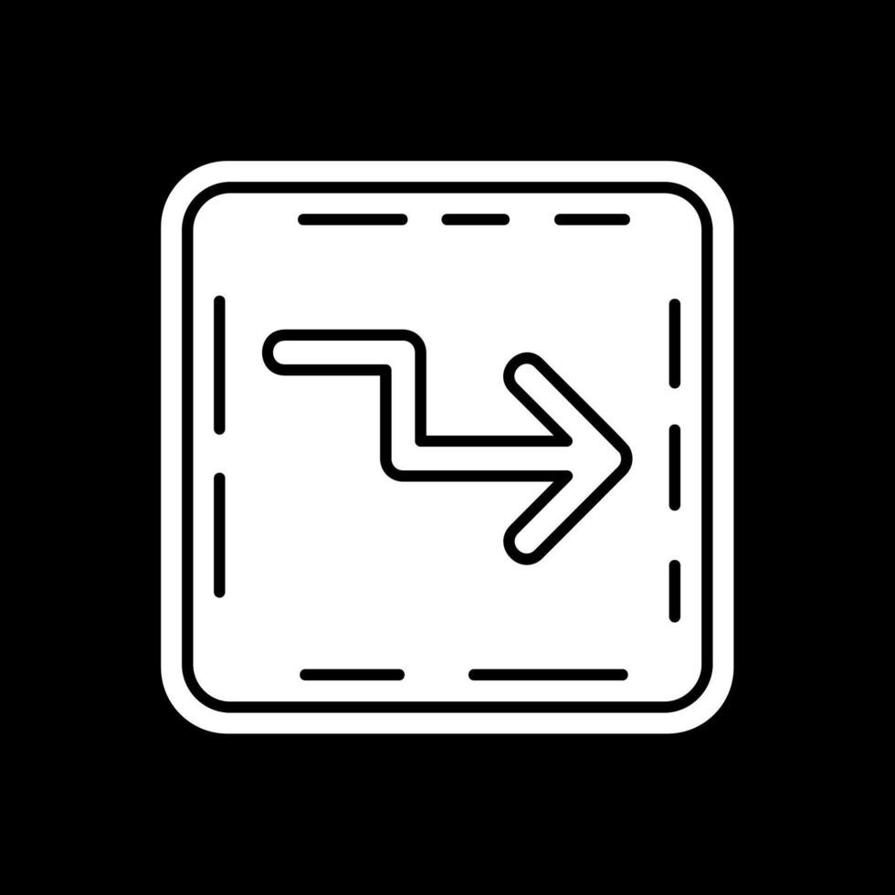 Zigzag Glyph Inverted Icon vector