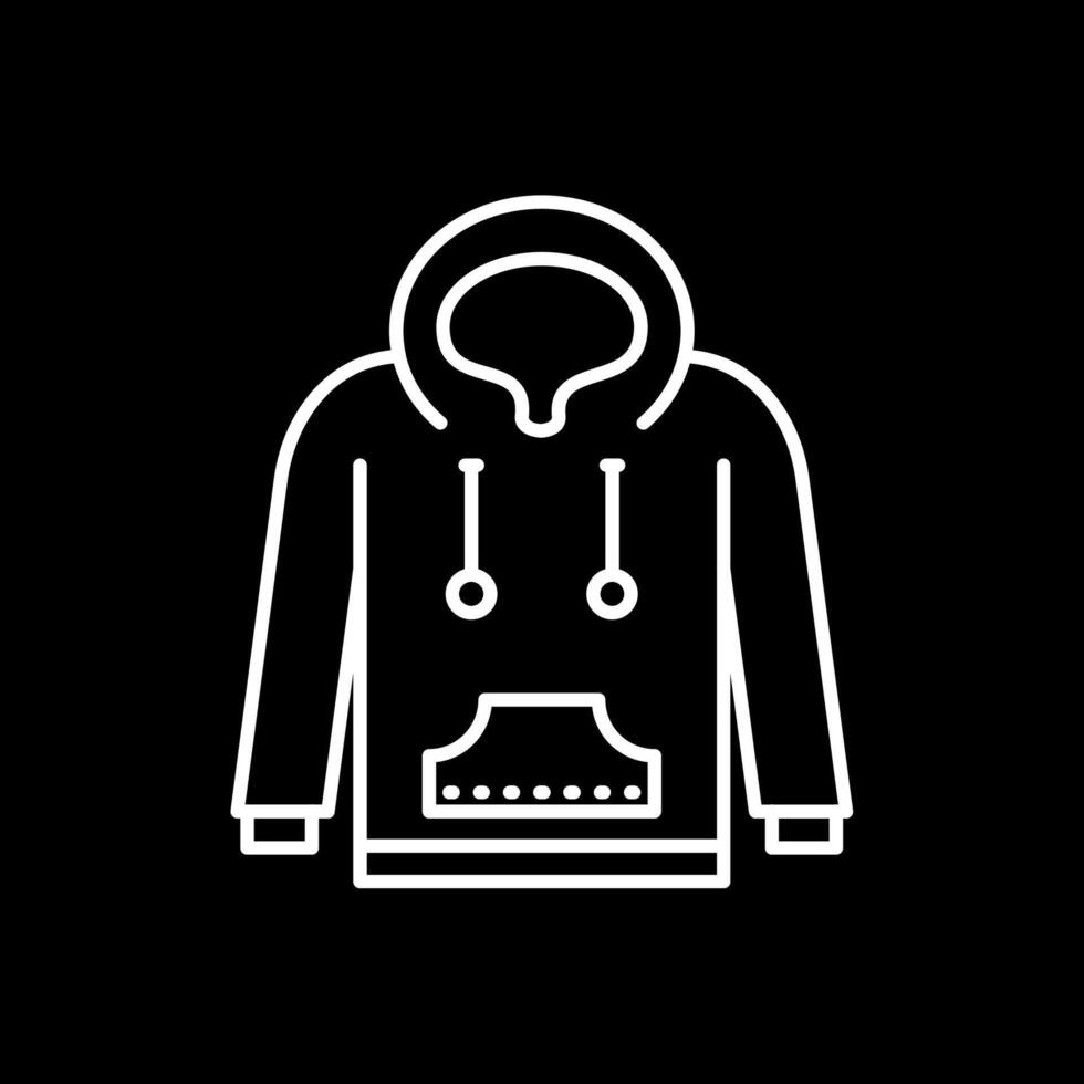 Hoodie Line Inverted Icon vector