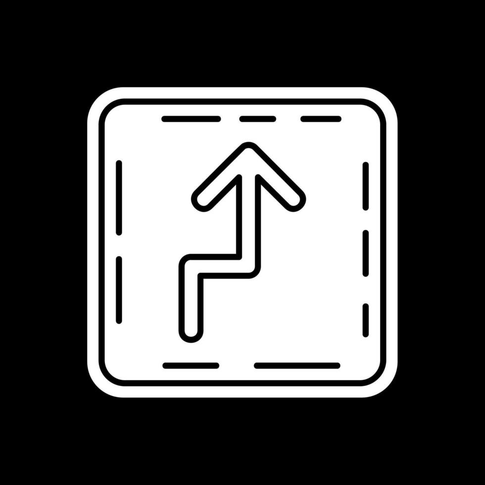 zigzag glifo invertido icono vector