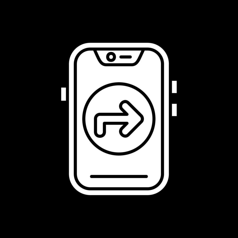 Direction Glyph Inverted Icon vector