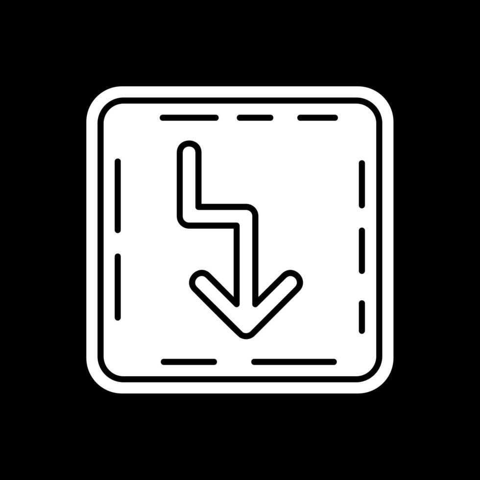 Zigzag Glyph Inverted Icon vector