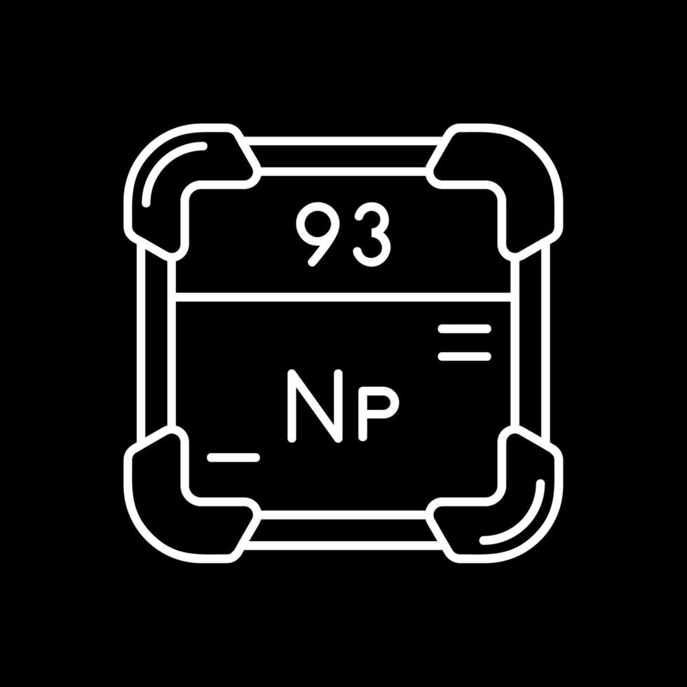 Neptunium Line Inverted Icon vector