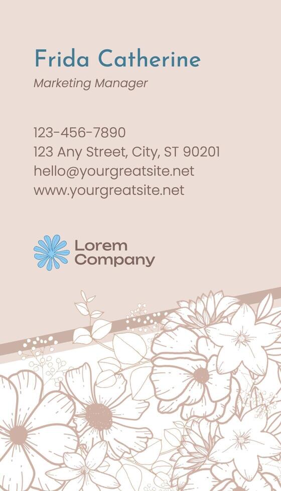 Floral Business Cards (Vertical) template