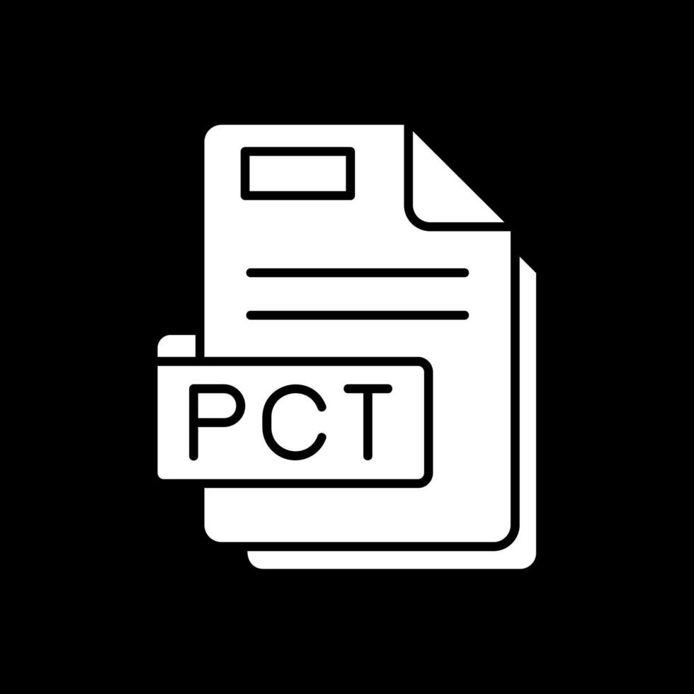 pct glifo invertido icono vector