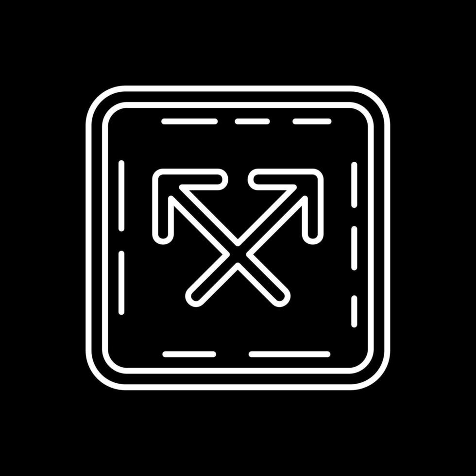 Intersect Line Inverted Icon vector