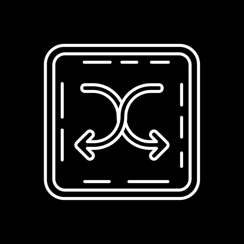 Shuffle Line Inverted Icon vector