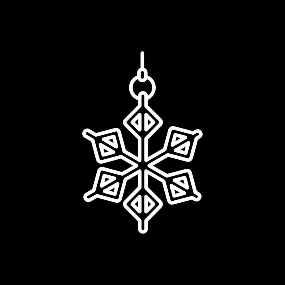 Snowflake Line Inverted Icon vector